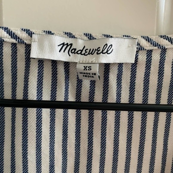 Madewell Novel Tie-Front Top in Stripe - XS - Picture 4 of 8